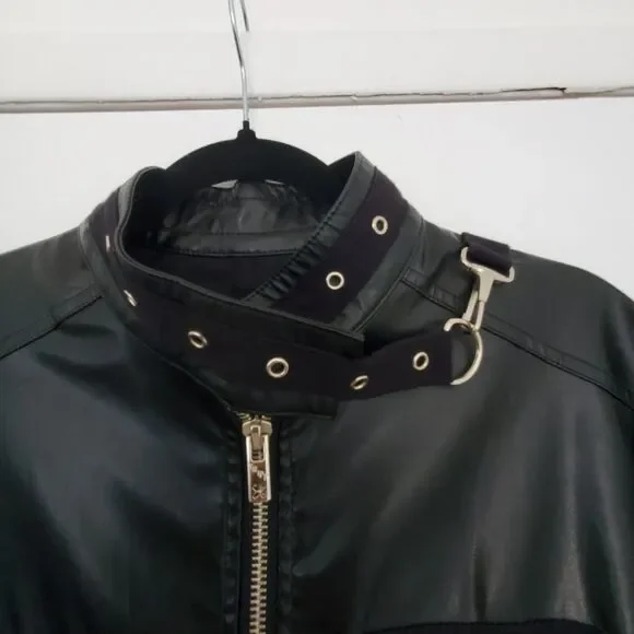 VTG TRIPP NYC Black Trench Coat Jacket Punk Gothic Hellraiser Bondage Men's M - Picture 8 of 16